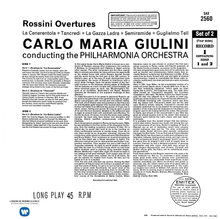 Load image into Gallery viewer, LP 'The Vinyl Collection' Giulini conducts Rossini Overtures Carlo Maria Giulini, dir. (LP orig. EMI Columbia SAX 2560/1) 1 45 rpm LP with booklet. LP TVC 012/1 (Record 1 of SET of 2)