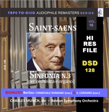 Load image into Gallery viewer, HI Res PCM 192/24bit: Audiophile sound CD n.189 “Tape-to-Disc Remasters” Series. Saint-Saens: Sinfonia n.3 per organo e orchestra + Bonus Tracks
