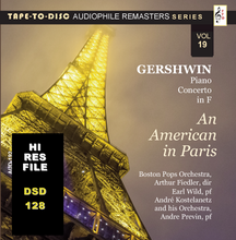 Carica l&#39;immagine nel visualizzatore di Gallery, HI RES FILES: 192  “Tape-to-Disc Remasters” Series.  George Gershwin - An American in Paris | Piano Concerto in F - PCM 24/192
