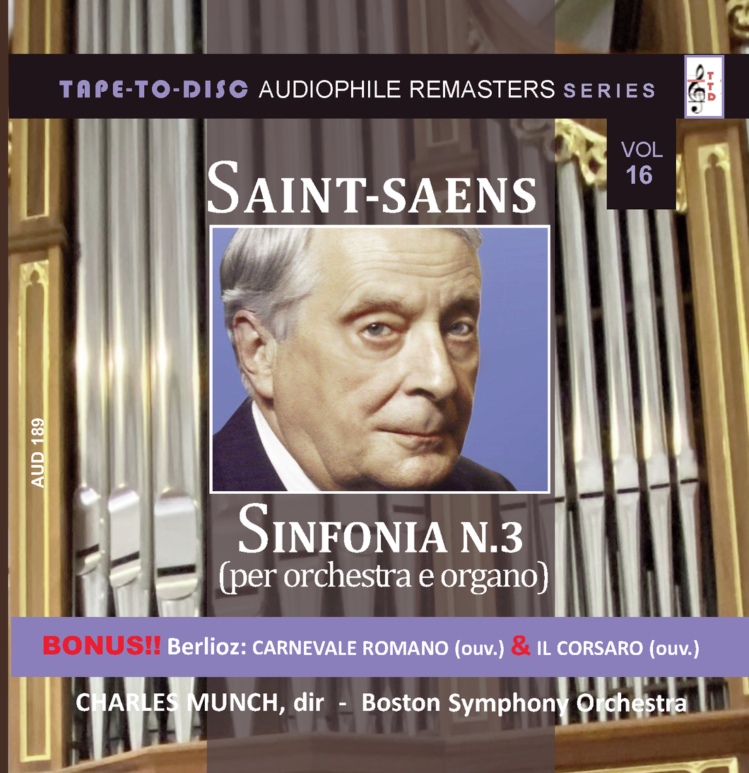 Audiophile sound CD n.189 “Tape-to-Disc Remasters” Series. Saint-Saens: Sinfonia n.3 per organo e orchestra