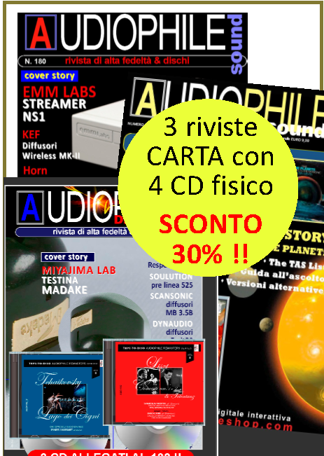 OFFERTA BLACK FRIDAY 3 Riviste AUDIOPHILE sound al prezzo di 2