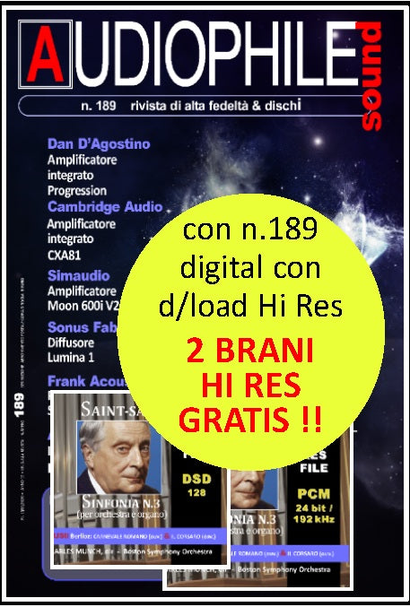 HI Res DSD 128 Audiophile sound CD n.189 “Tape-to-Disc Remasters” Series. Saint-Saens: Sinfonia n.3 per organo e orchestra + Bonus Tracks