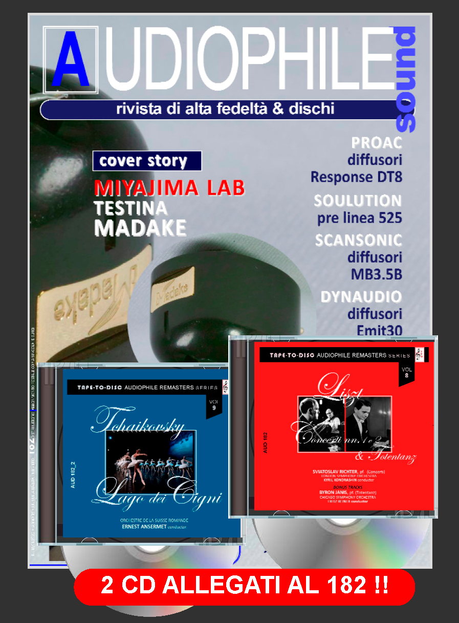 Audiophile sound n.182 (disponibili: ediz. CARTA con CD /  ediz. DIGITALE con e senza CD)