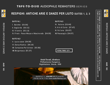 Carica l&#39;immagine nel visualizzatore di Gallery, Audiophile sound CD n.183 “Tape-to-Disc Remasters” Series. Respighi: Antiche Arie e Danze per Liuto Suites 1,2,3
