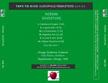 Load image into Gallery viewer, Audiophile sound CD n.178 “Tape-to-Disc Remasters” Series. Rossini - Overture

